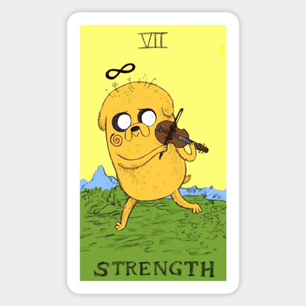 Jake The Dog as Strength Sticker by sadnettles